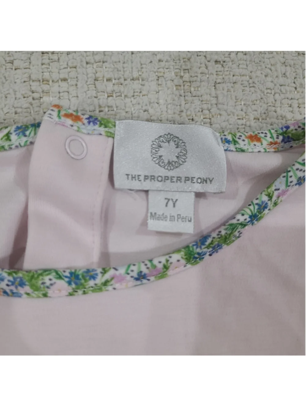 Proper Peony Girls Set Size 7 Pink Top Floral Leggings Boutique Pima Cotton